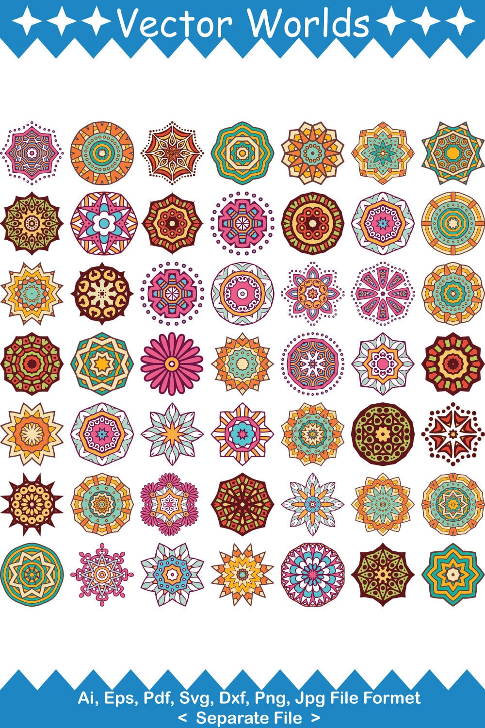 Mandala SVG Vector Design pinterest preview image.