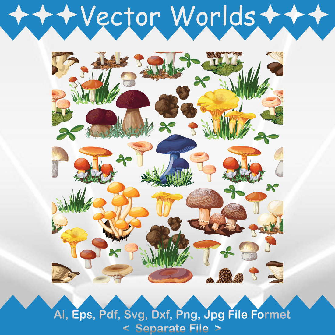 Mushrooms SVG Vector Design cover image.