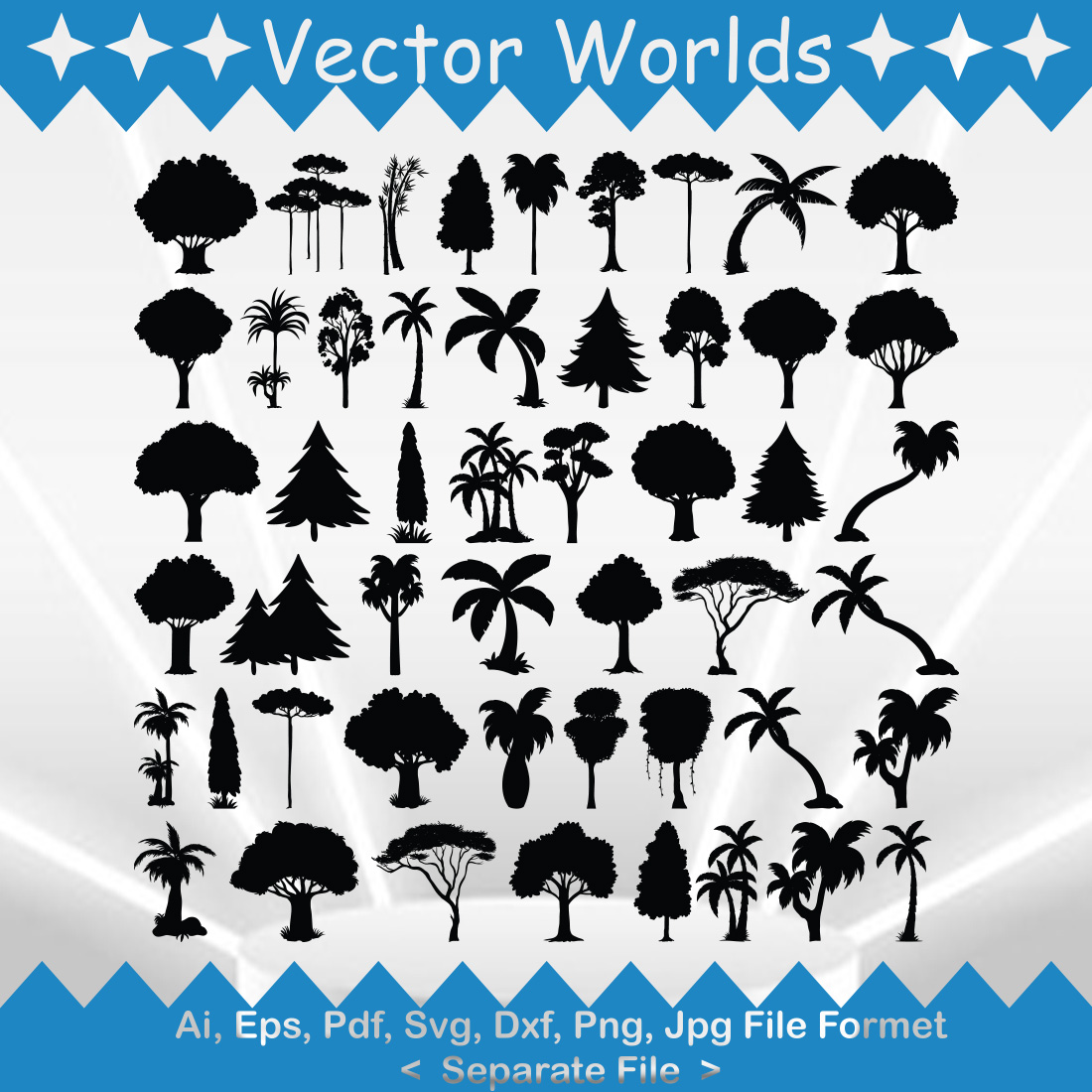 Planet Tree SVG Vector Design preview image.