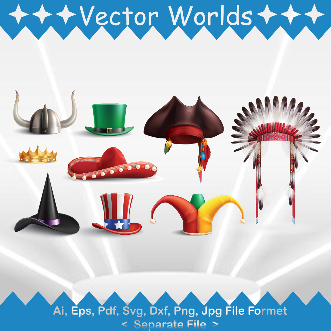 Masquerade Hats SVG Vector Design preview image.