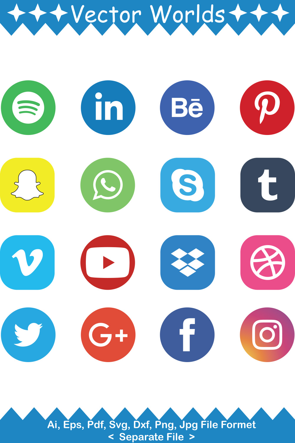 Social media Logo SVG Vector Design pinterest preview image.