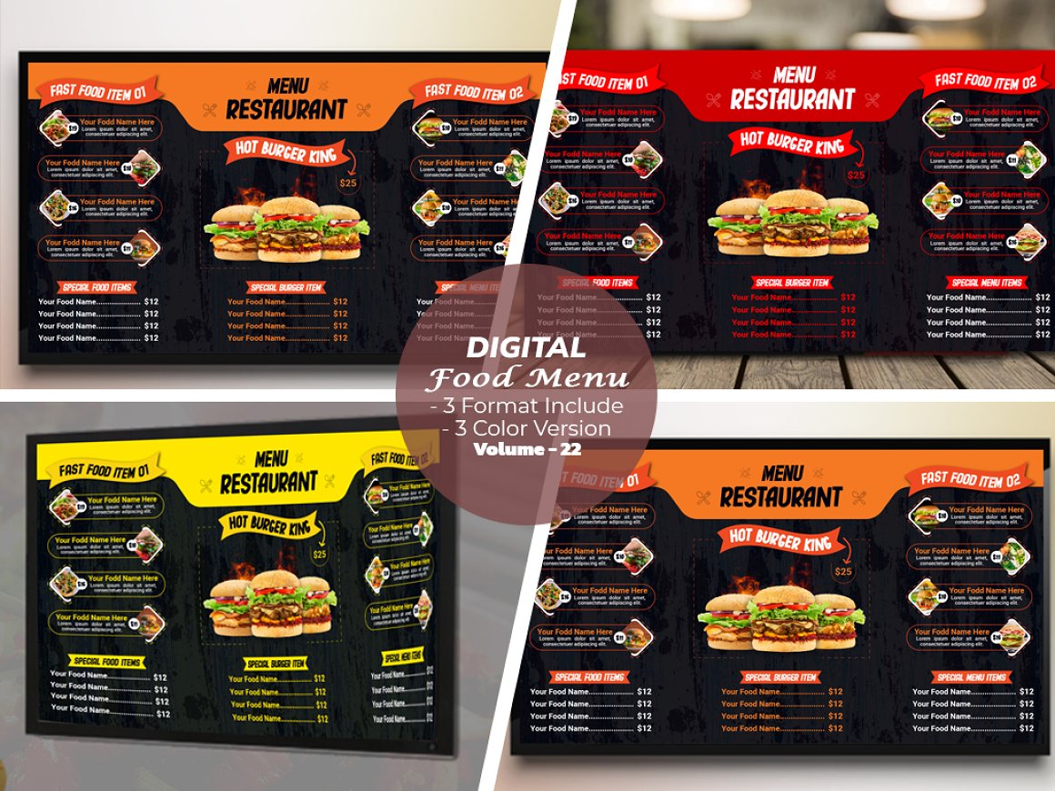 digital food menu 870