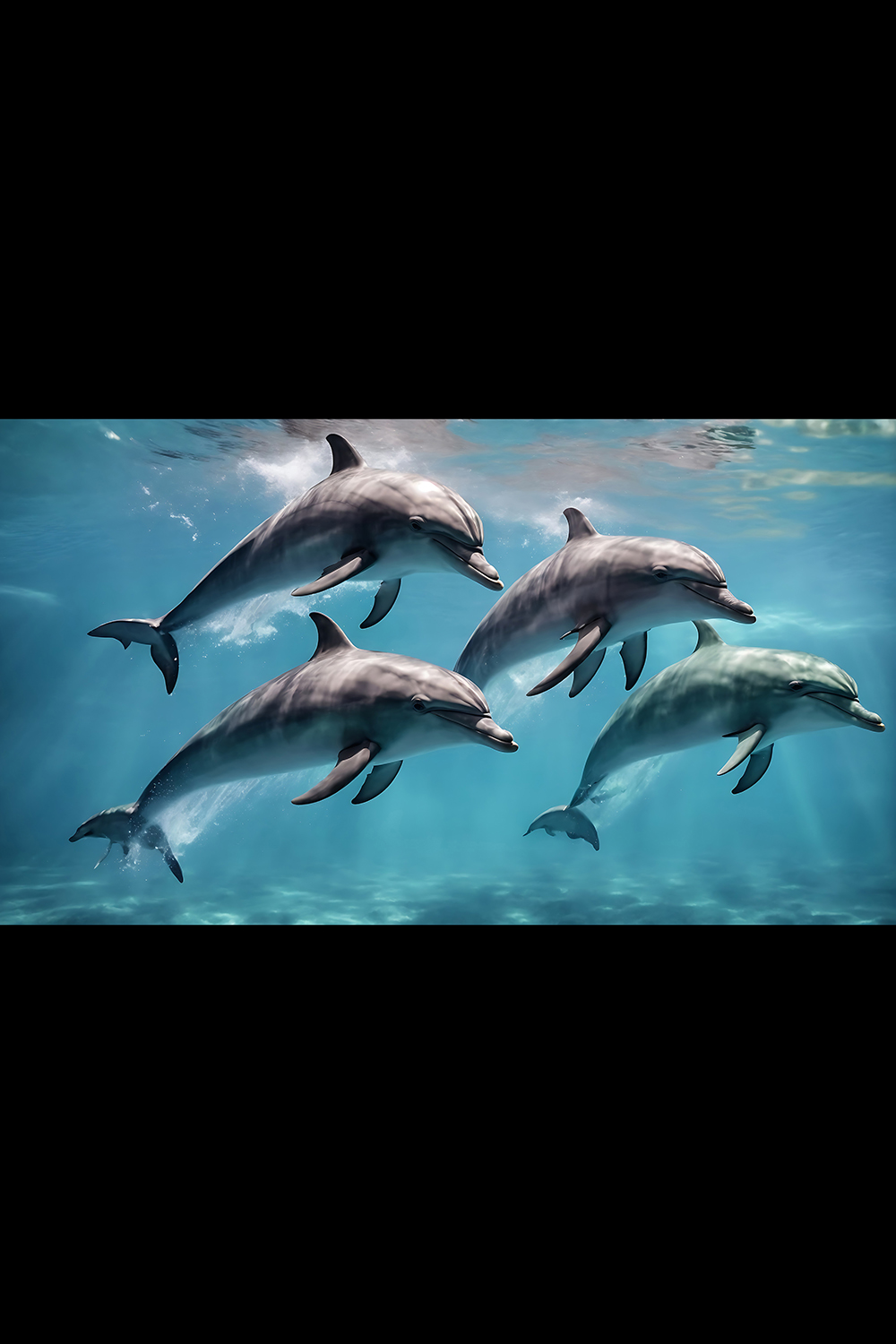 Dolphins Jumping From The Sea - ai generated pinterest preview image.