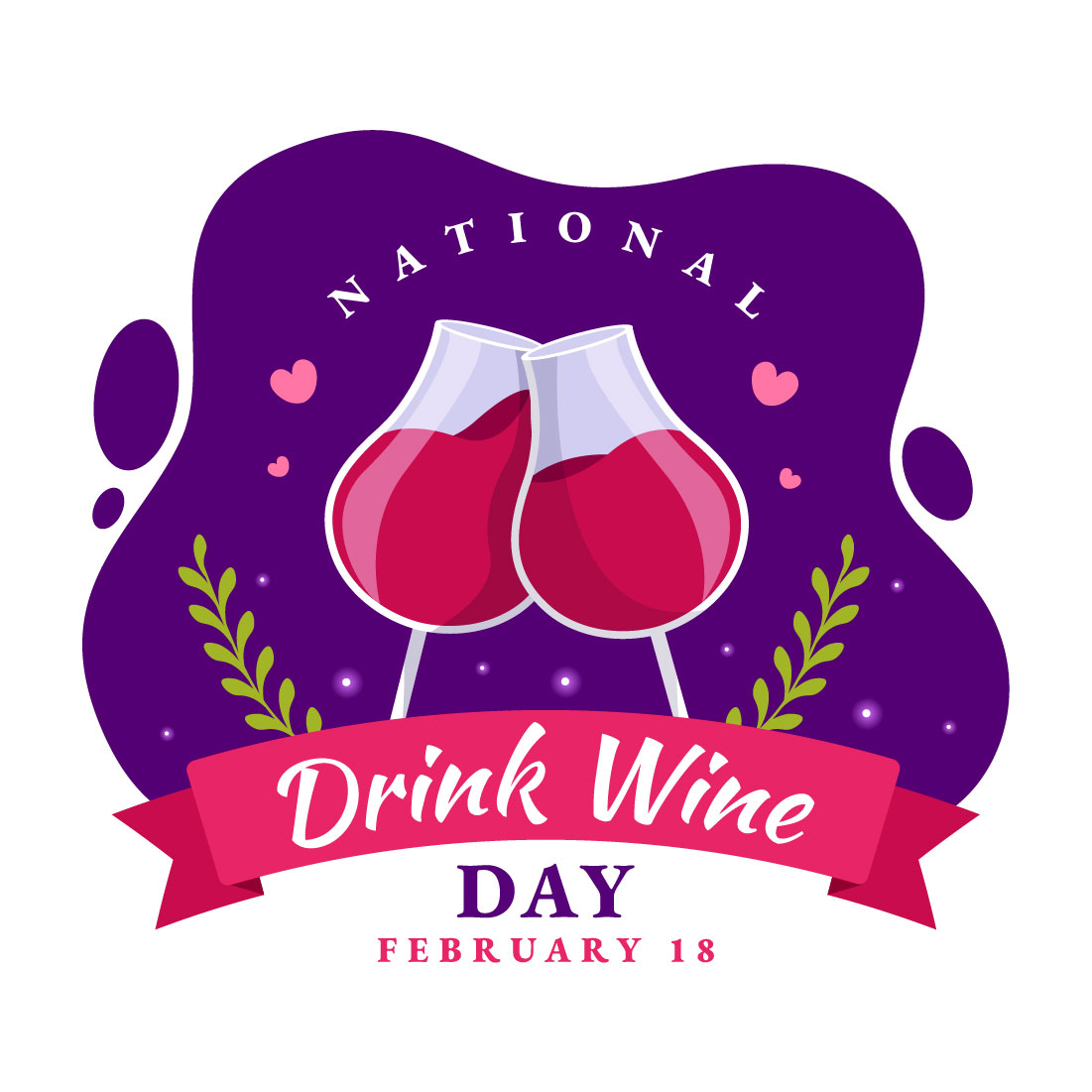 13 National Drink Wine Day Illustration preview image.