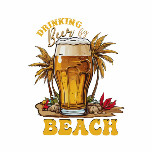 Summer Beer Beach T-shirt Design cover image.