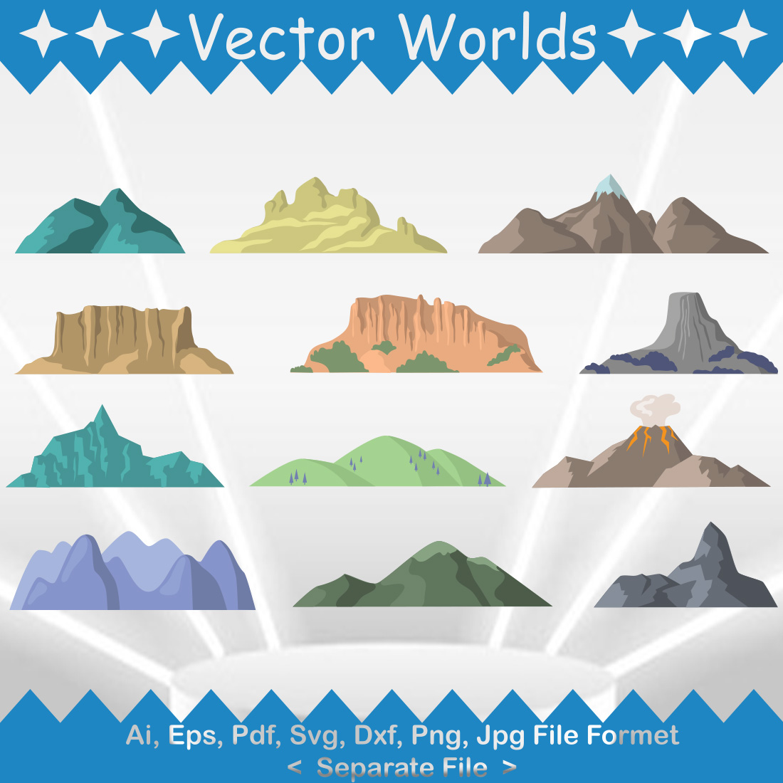 Mountain SVG Vector Design preview image.