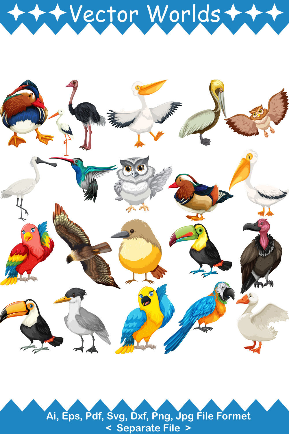 Bird SVG Vector Design pinterest preview image.