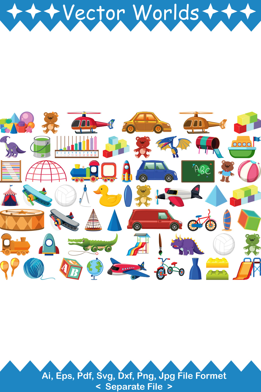 Toys Real SVG Vector Design pinterest preview image.