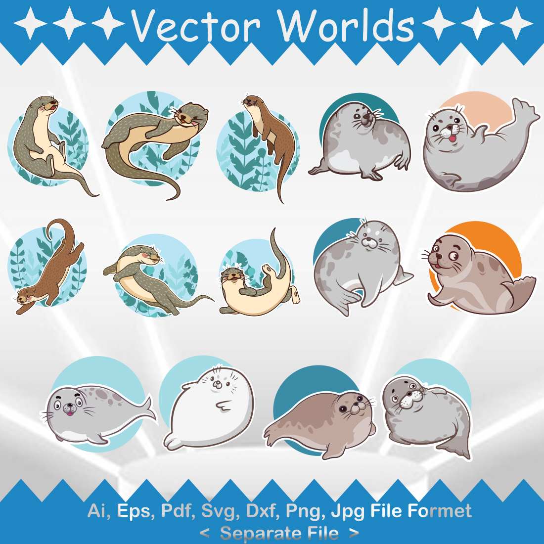 Sea Lion SVG Vector Design preview image.