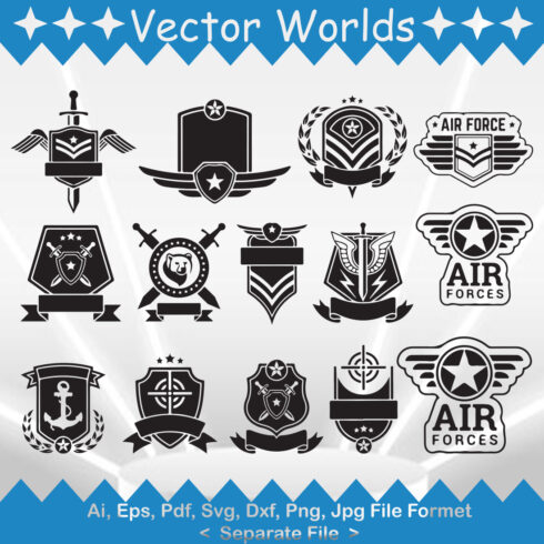 Military Badge SVG Vector Design cover image.