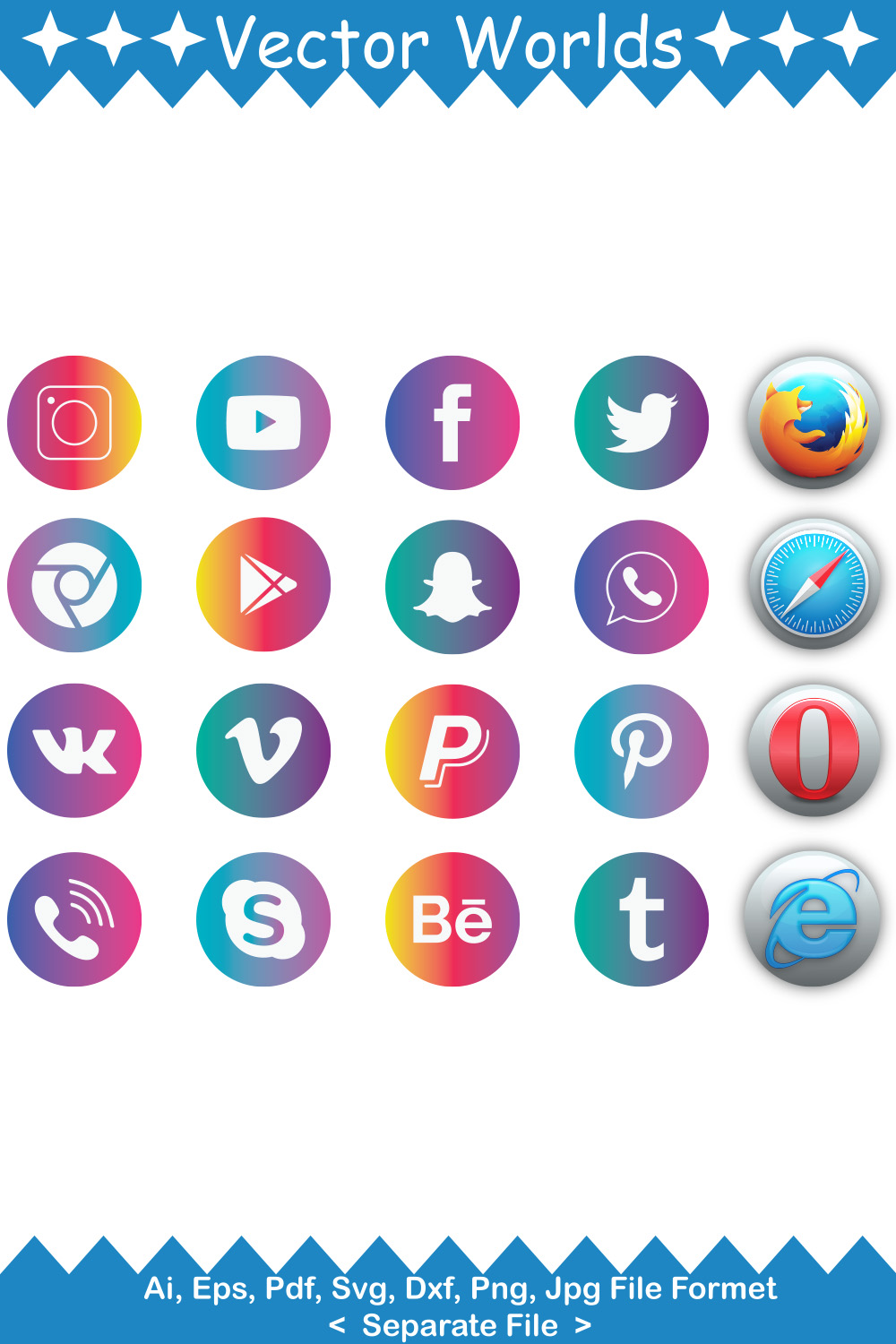 Social media Logo SVG Vector Design pinterest preview image.