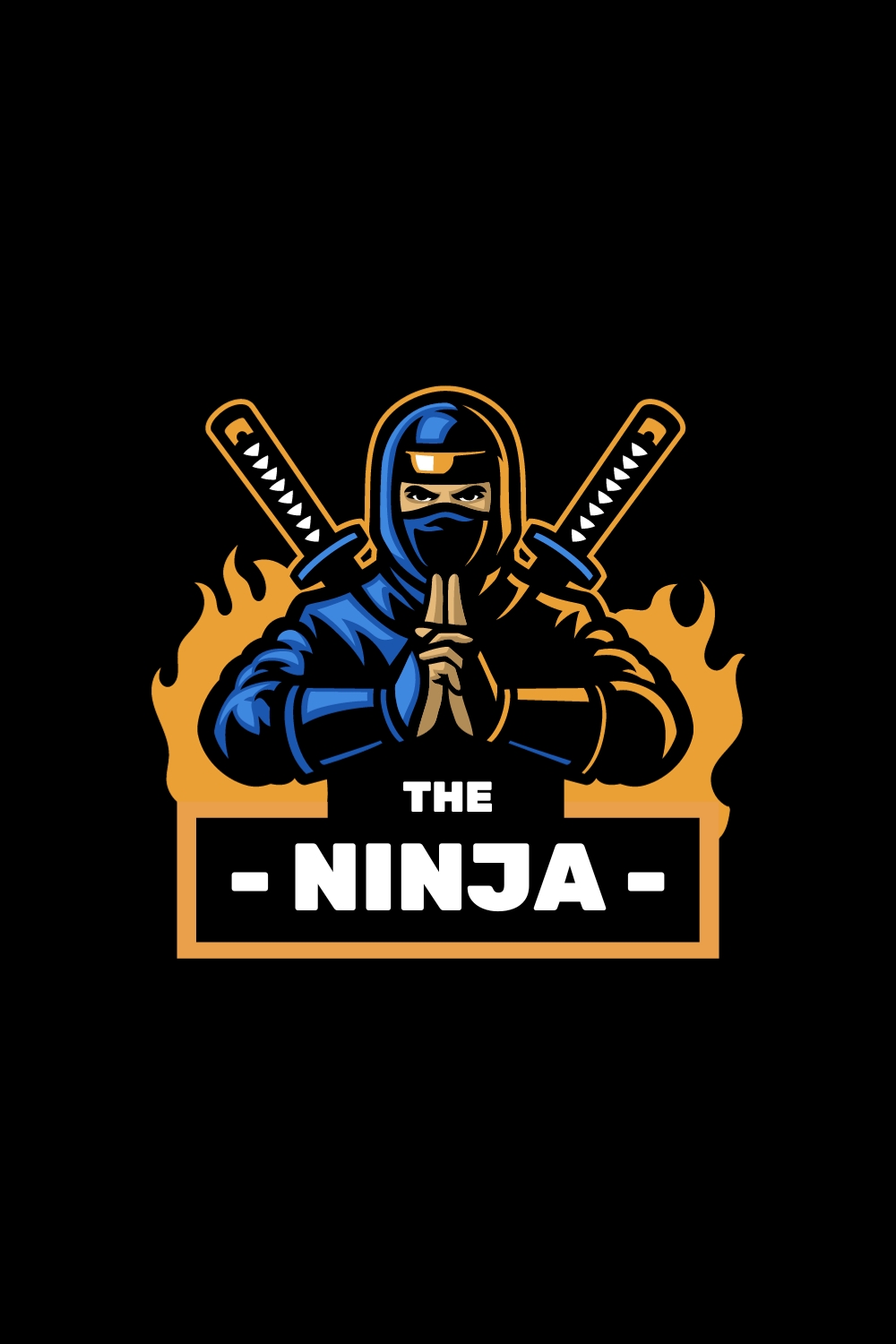 E-Sports Ninja Gaming Logo Template pinterest preview image.
