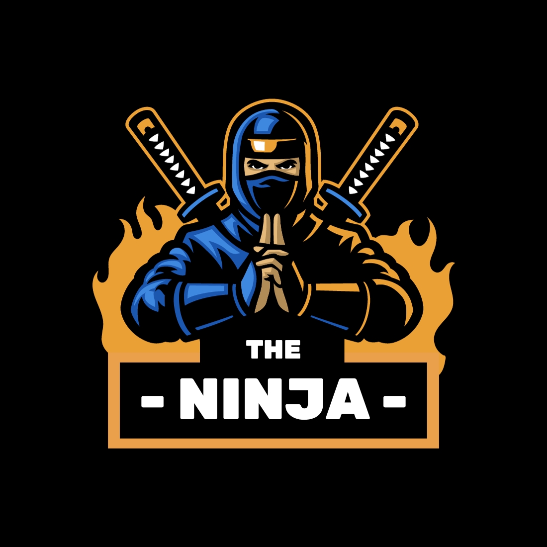 E-Sports Ninja Gaming Logo Template preview image.