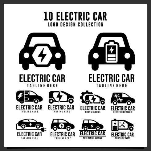 Electric car logo design collection - $6 cover image.