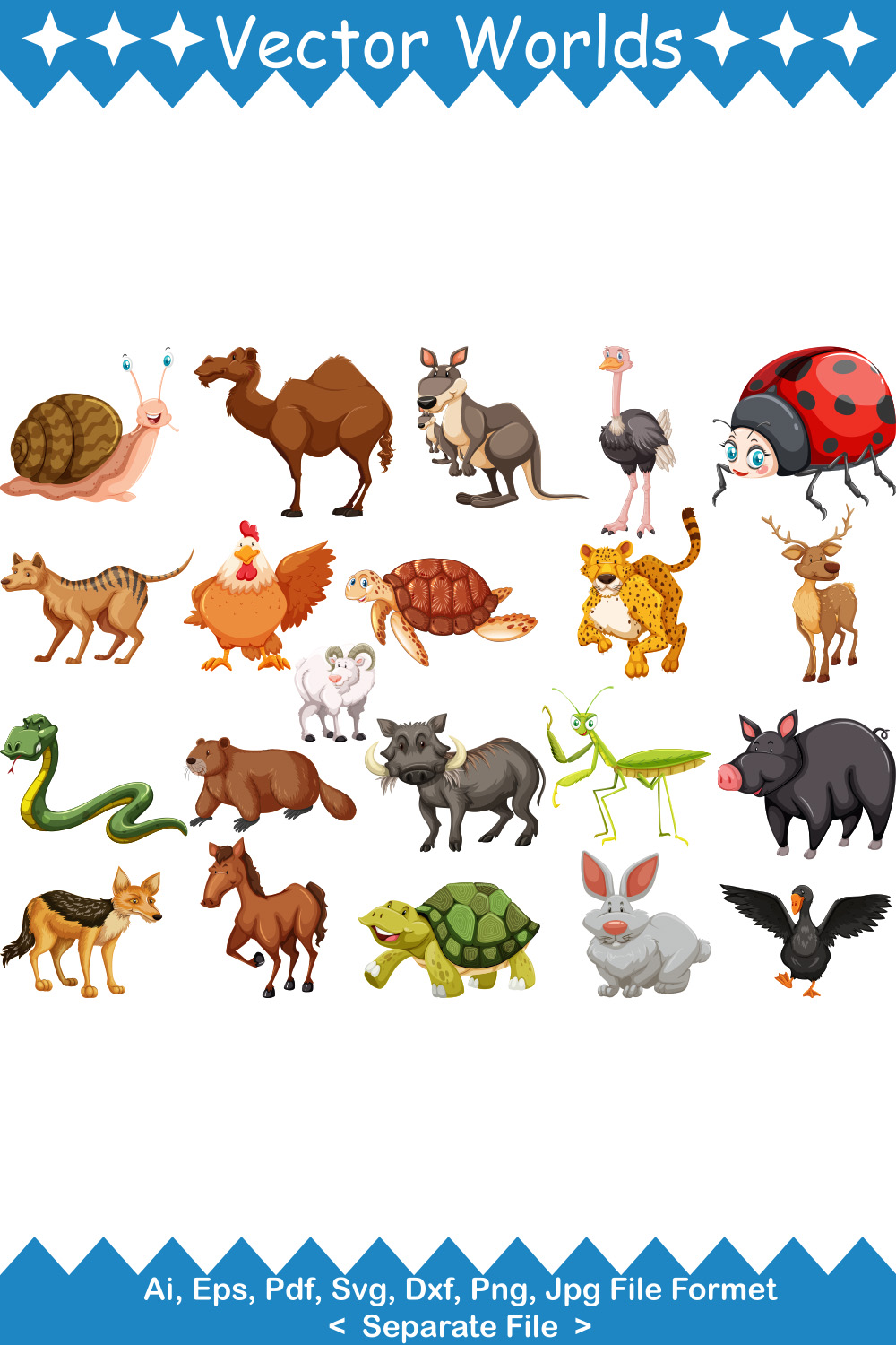 Animal SVG Vector Design pinterest preview image.