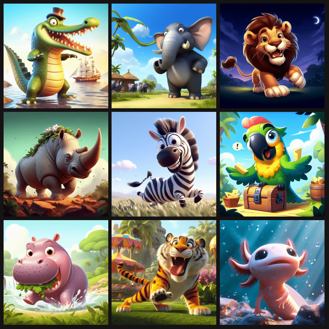 Exotic animated animals pack cover image.