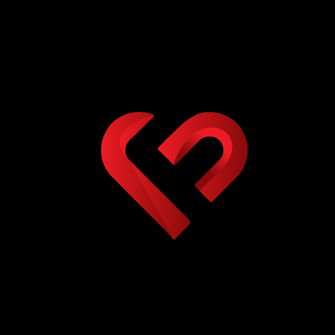 F Love Logo, F Heart Logo F logo, F Love and heart design, F Love preview image.