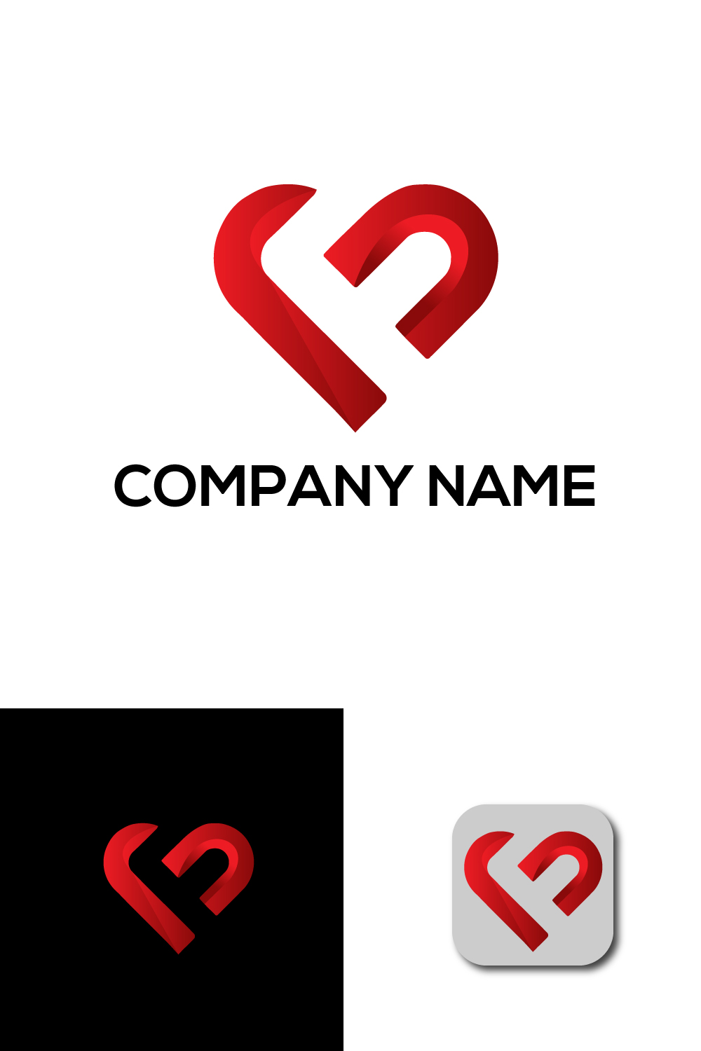 F Love Logo, F Heart Logo F logo, F Love and heart design, F Love pinterest preview image.
