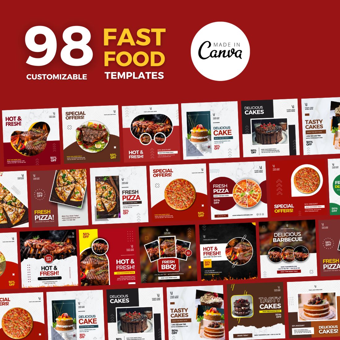 98 Fast Food Templates Design Bundle preview image.