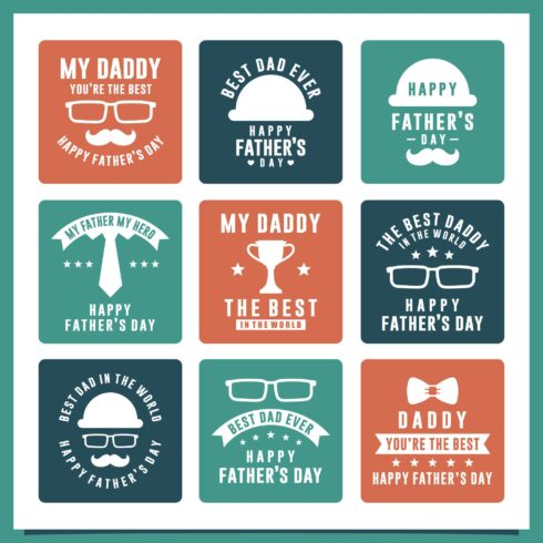 Father's day label vector design collection - $4 cover image.