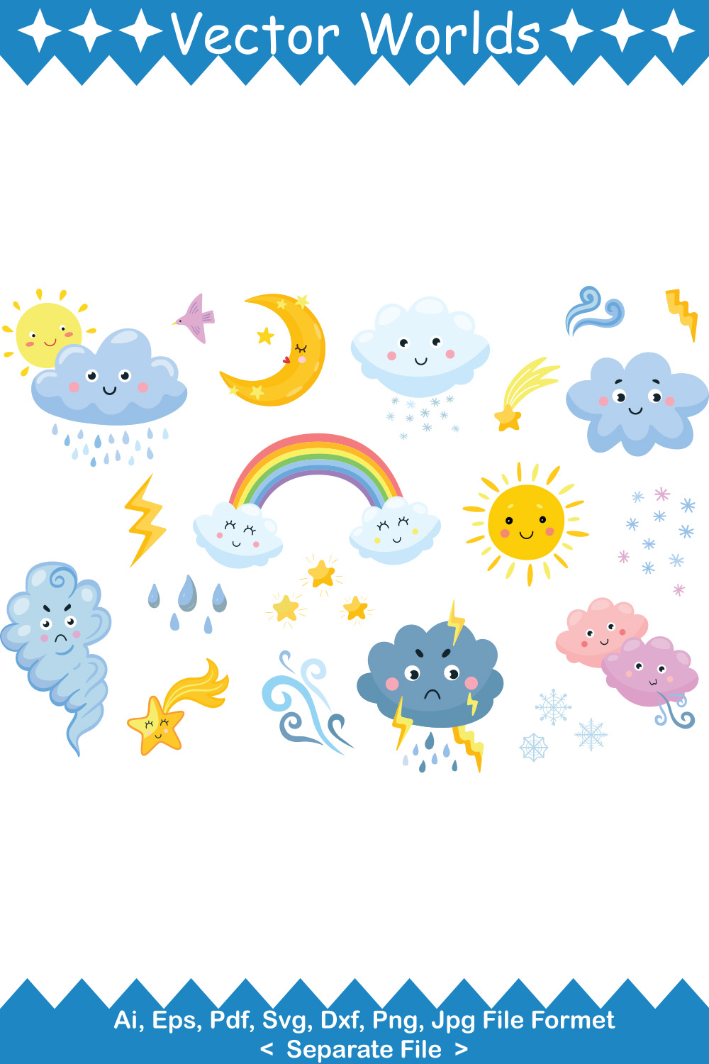 Weather SVG Vector Design pinterest preview image.