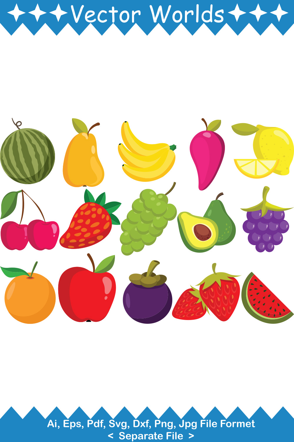 Fruit SVG Vector Design pinterest preview image.