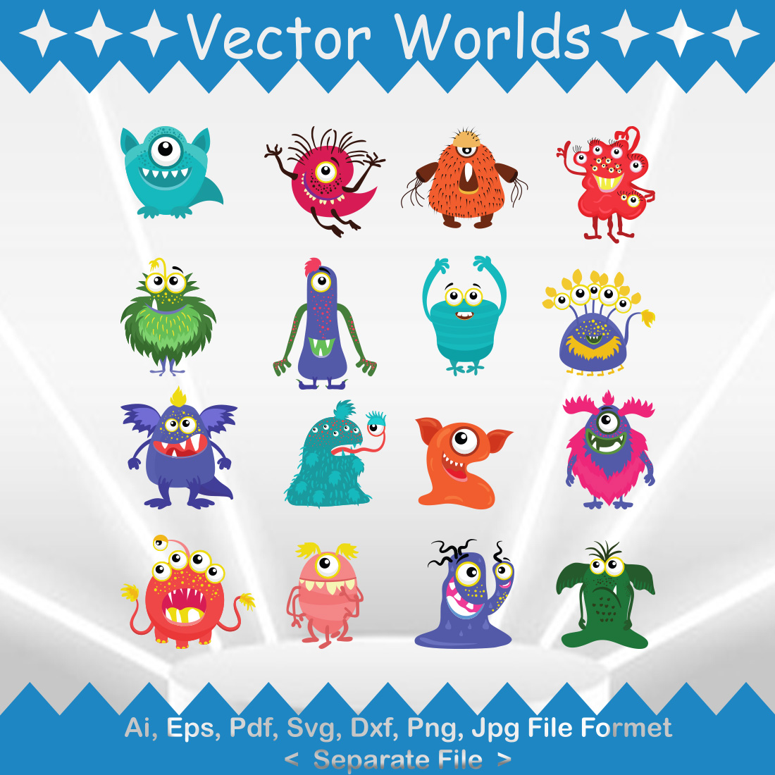 Monster Inc SVG Vector Design preview image.