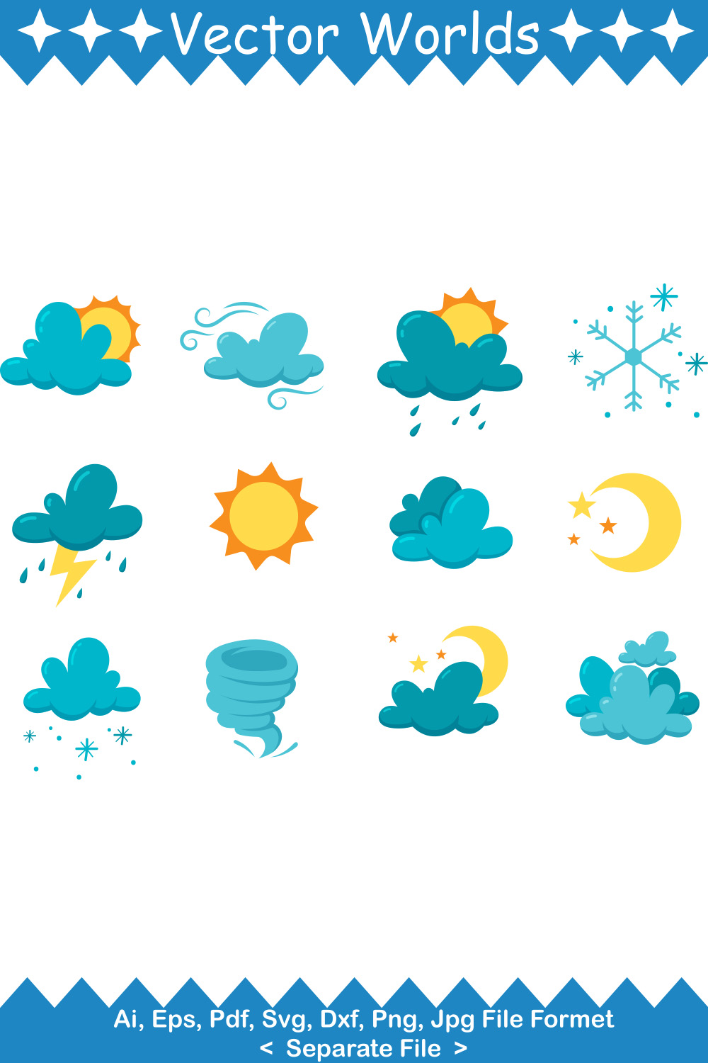 Weather SVG Vector Design pinterest preview image.