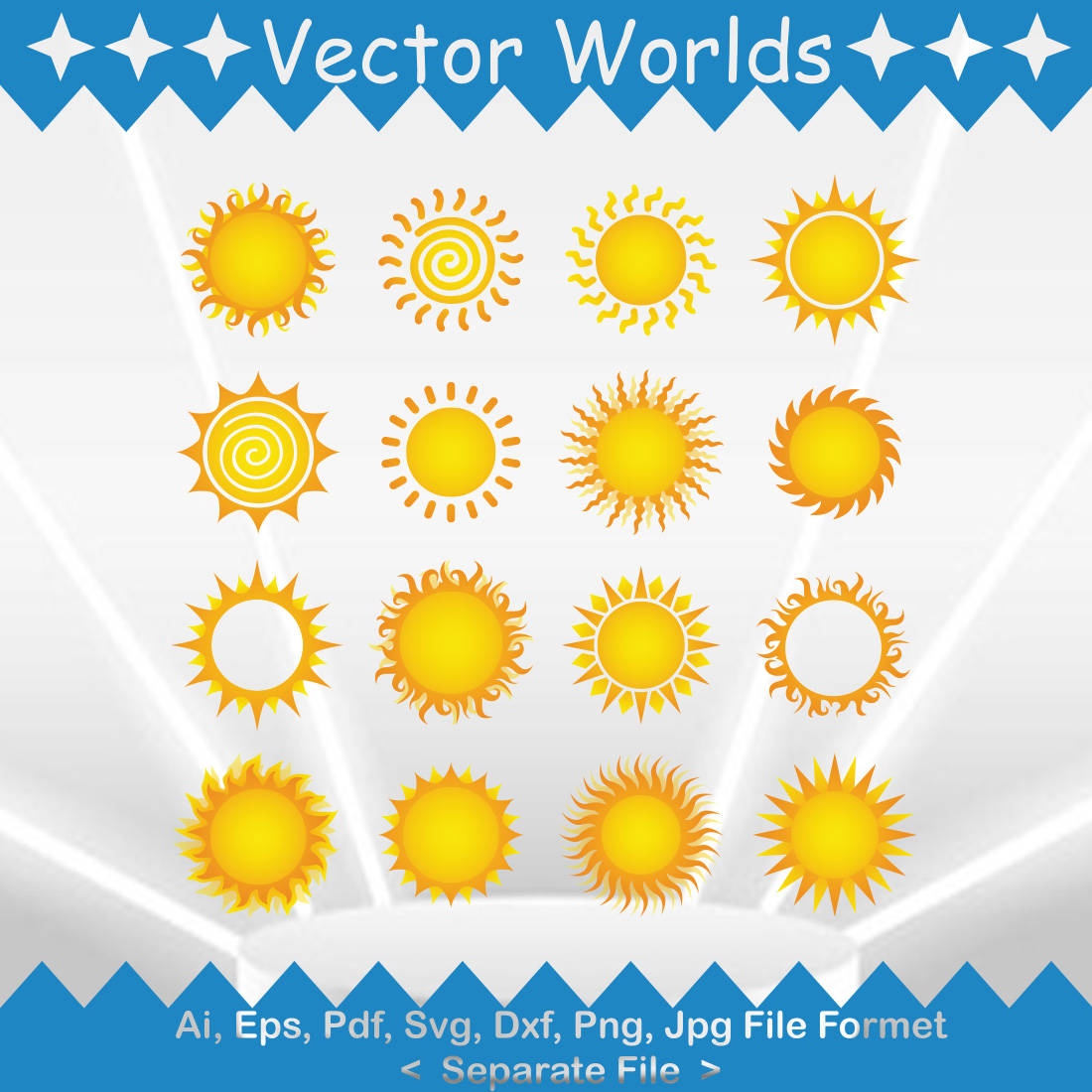 Sun SVG Vector Design preview image.