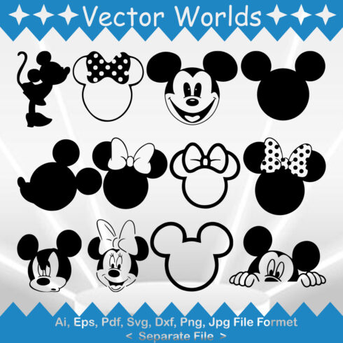 Mickey Mouse SVG Vector Design cover image.