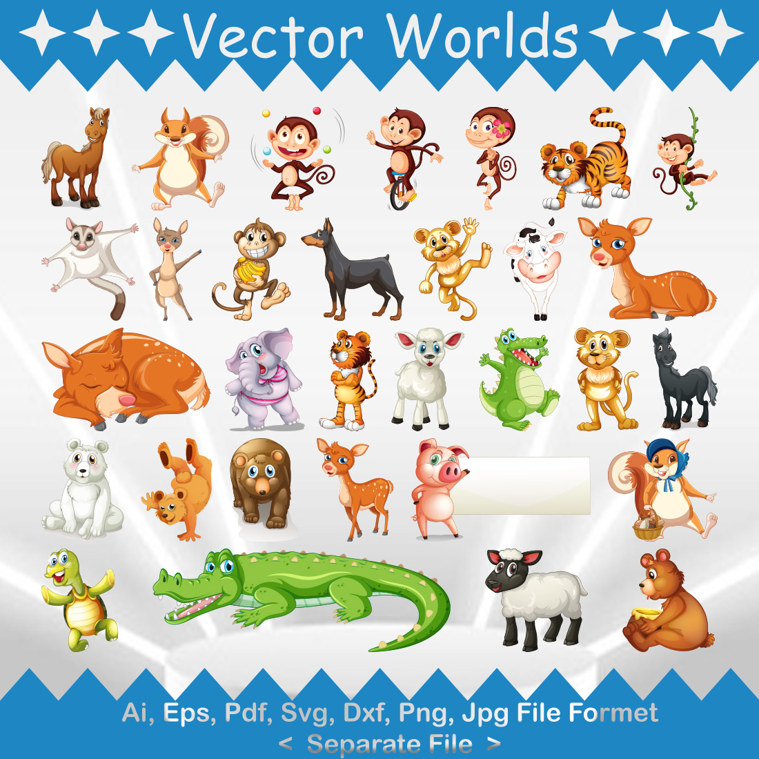 Zoo Animal SVG Vector Design cover image.