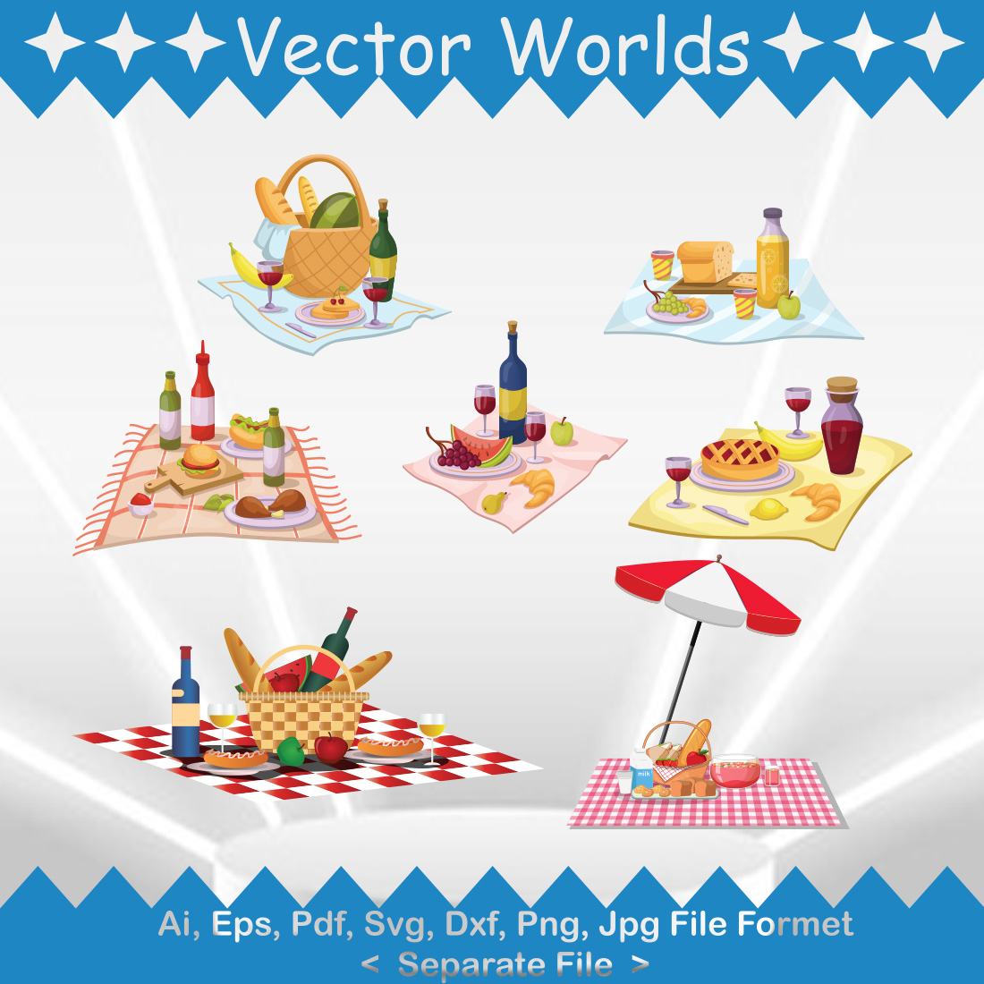 Picnic SVG Vector Design preview image.