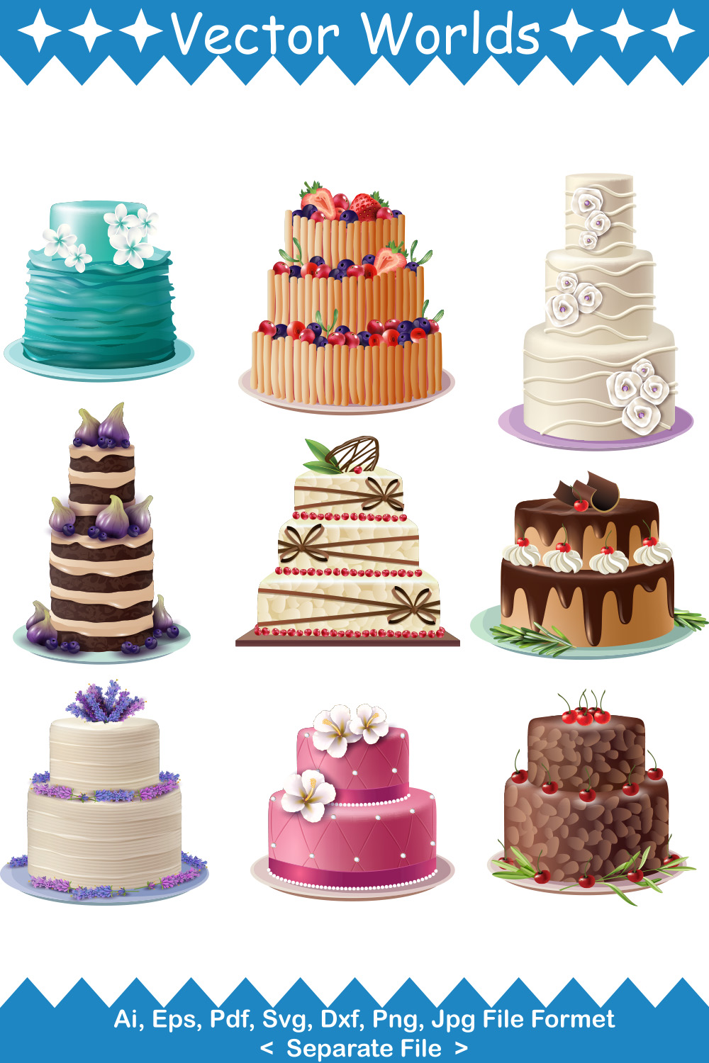 Sweet Baked Cake SVG Vector Design pinterest preview image.