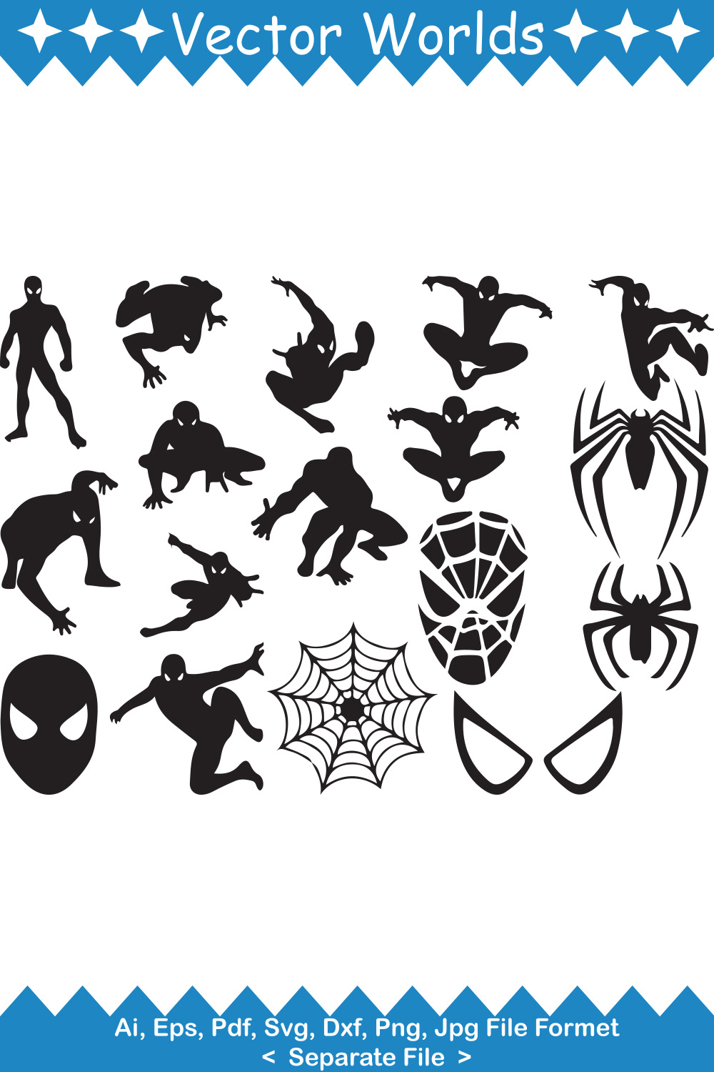 Spiderman SVG Vector Design pinterest preview image.