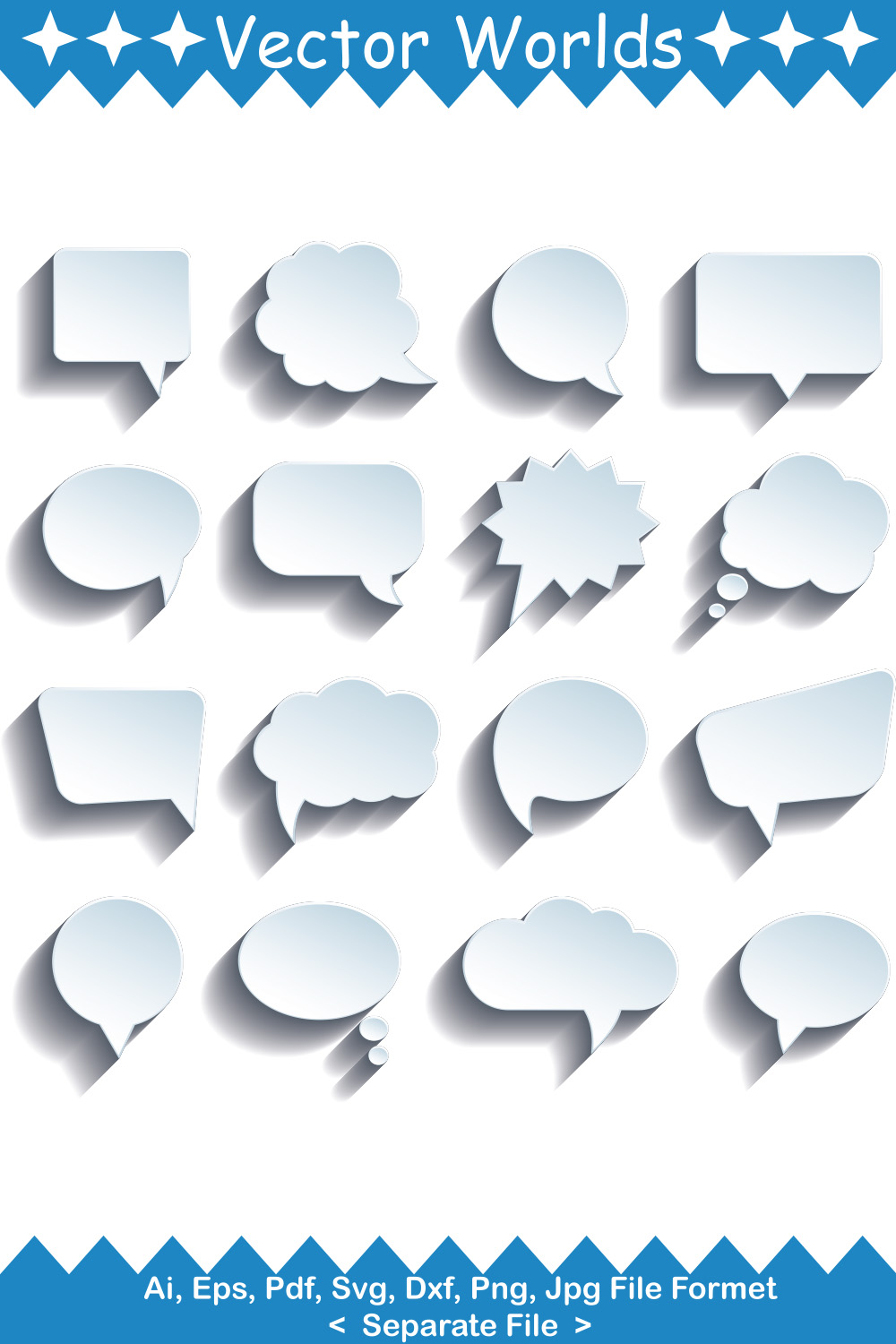 Speech Bubbles SVG Vector Design pinterest preview image.