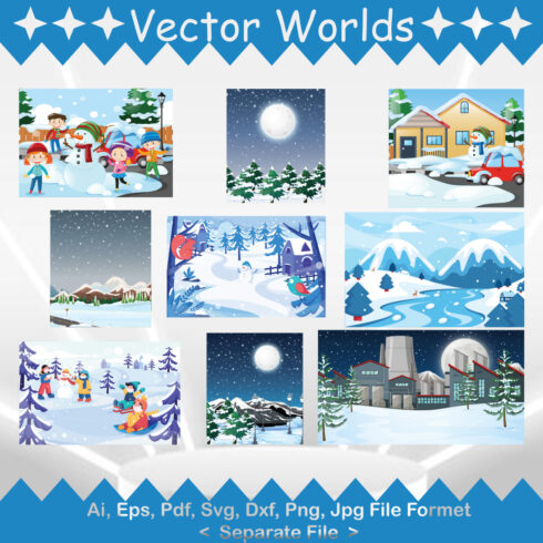 Snow Scene SVG Vector Design cover image.