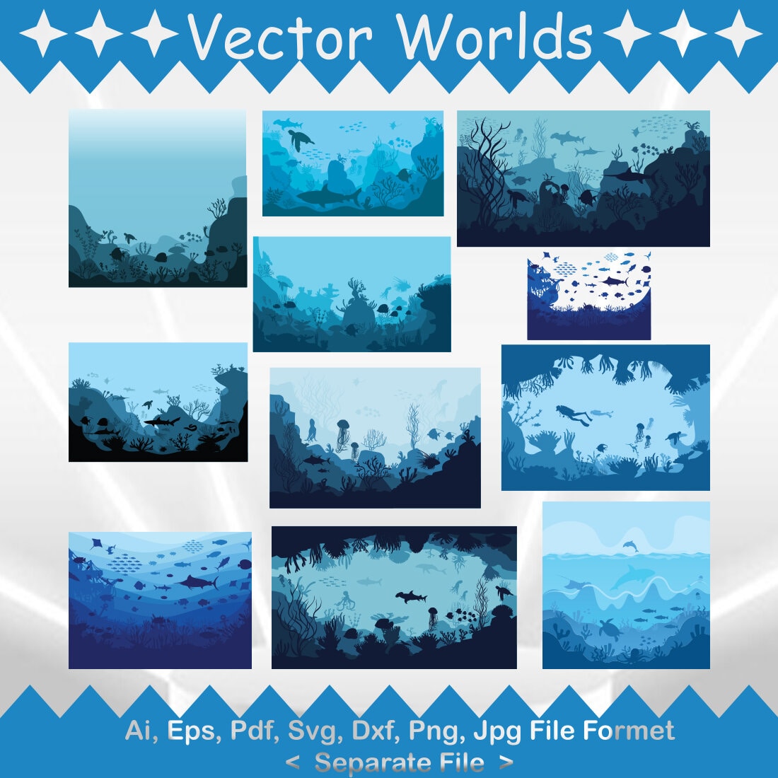Sea Under SVG Vector Design preview image.