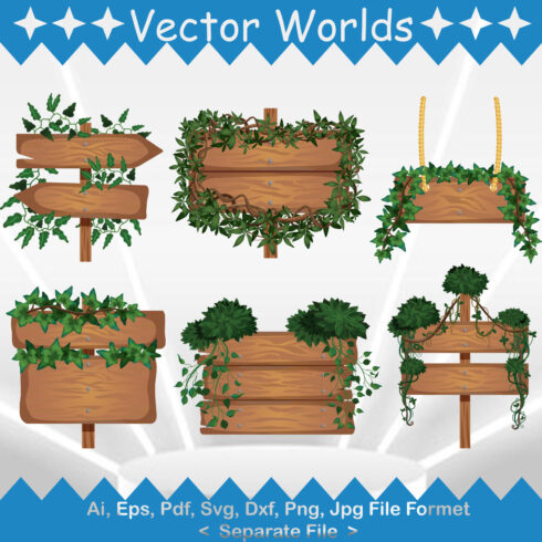 Wooden signboard SVG Vector Design cover image.