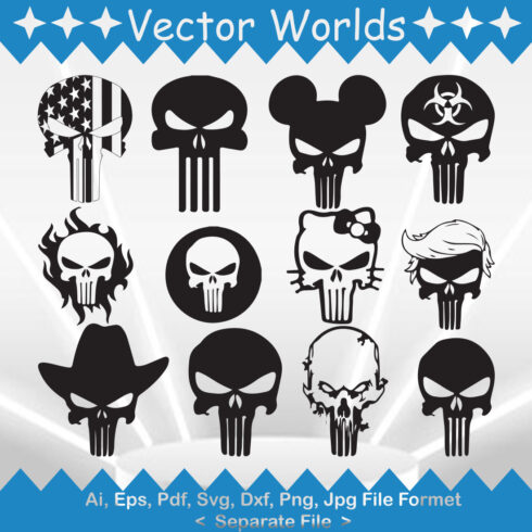 Punisher SVG Vector Design cover image.