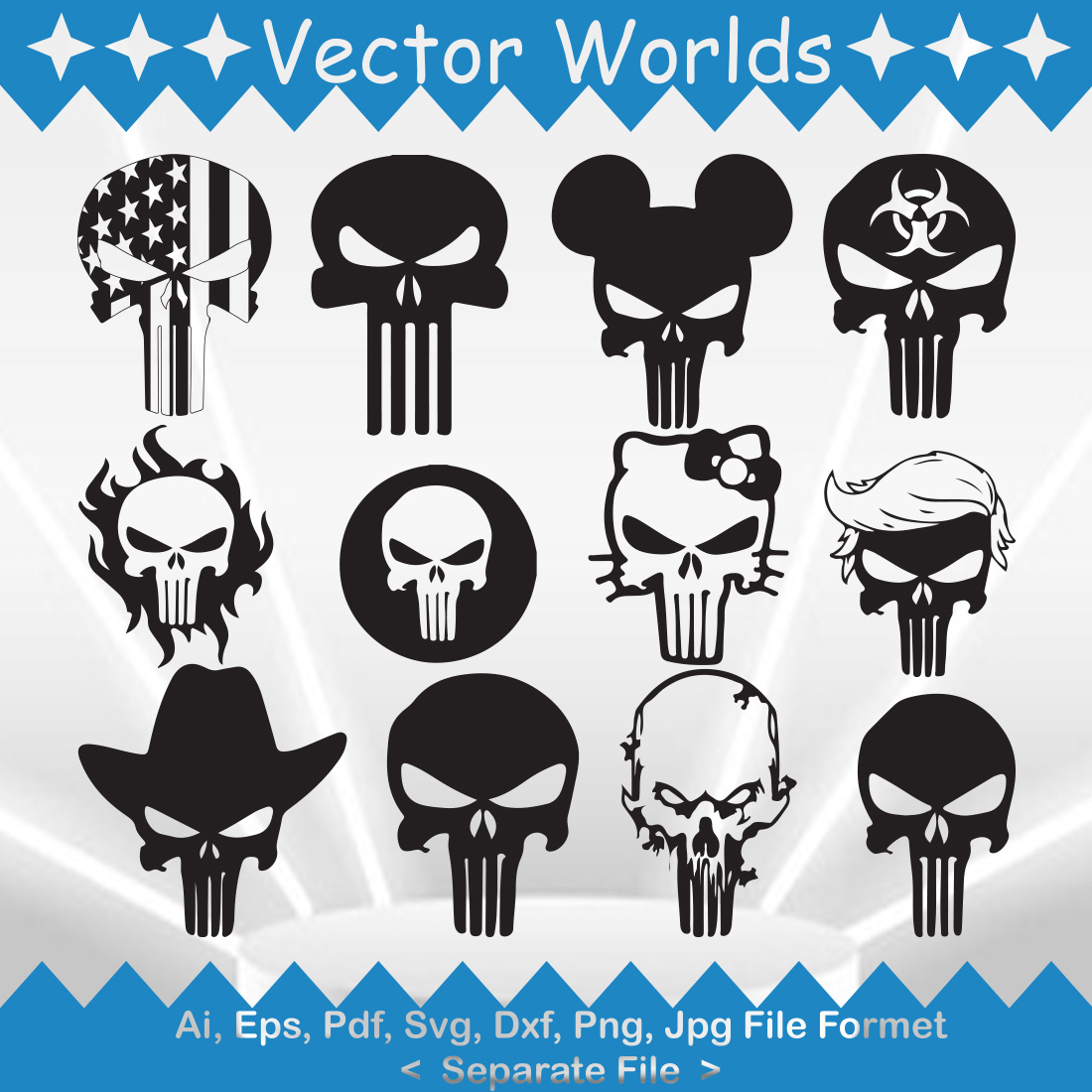 Punisher SVG Vector Design preview image.