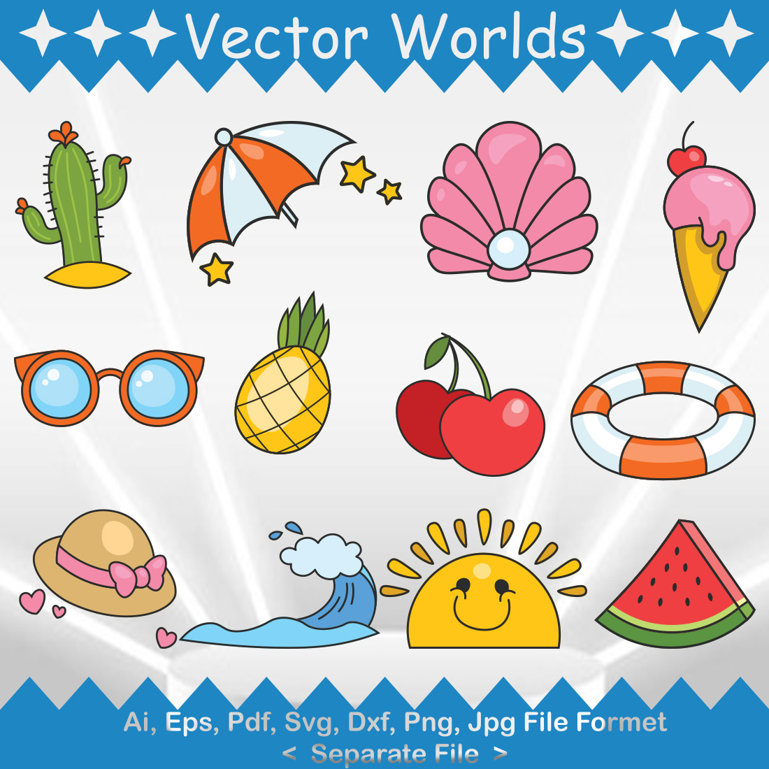 Summer SVG Vector Design preview image.