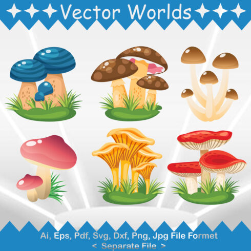 Mushrooms SVG Vector Design cover image.