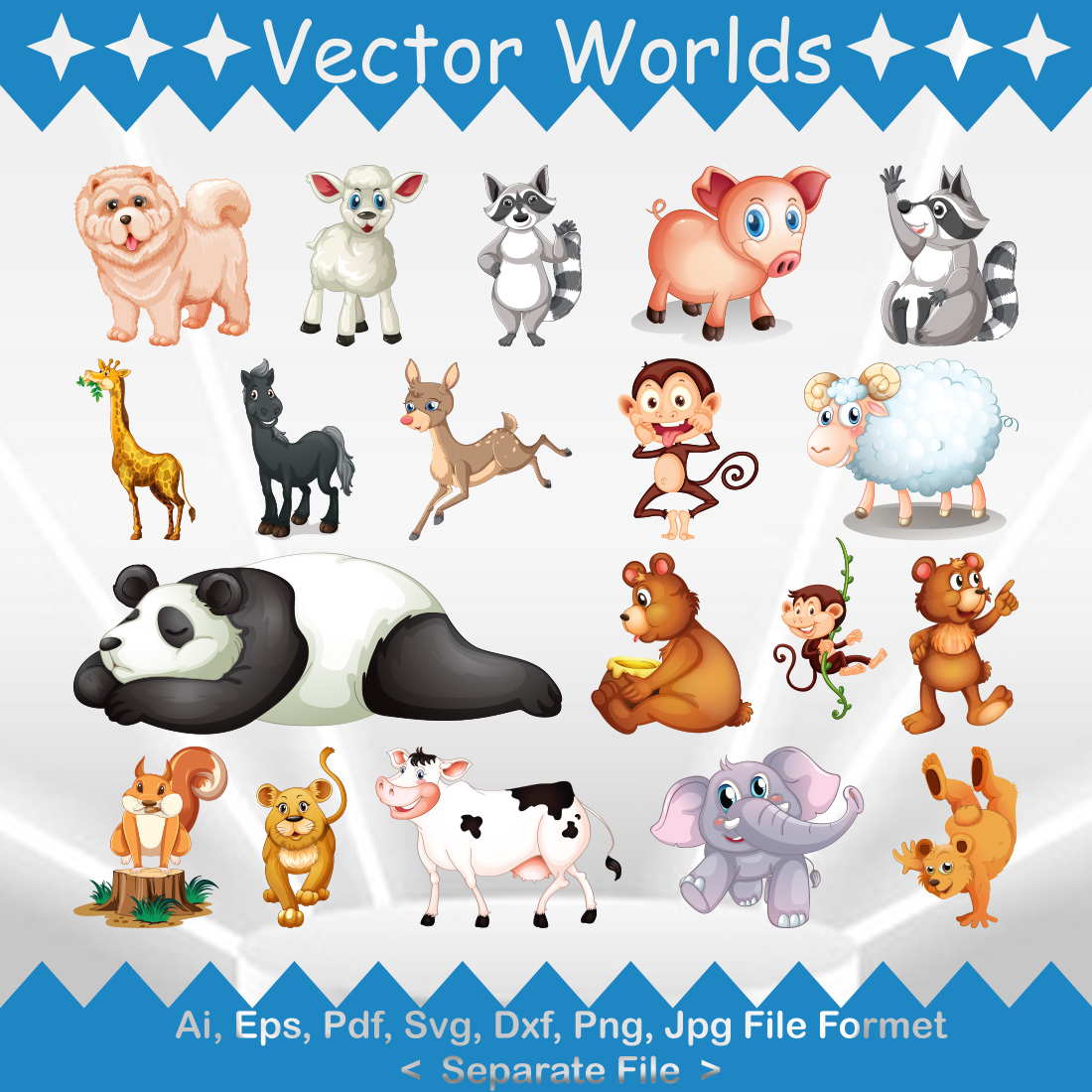 Zoo Animal SVG Vector Design preview image.