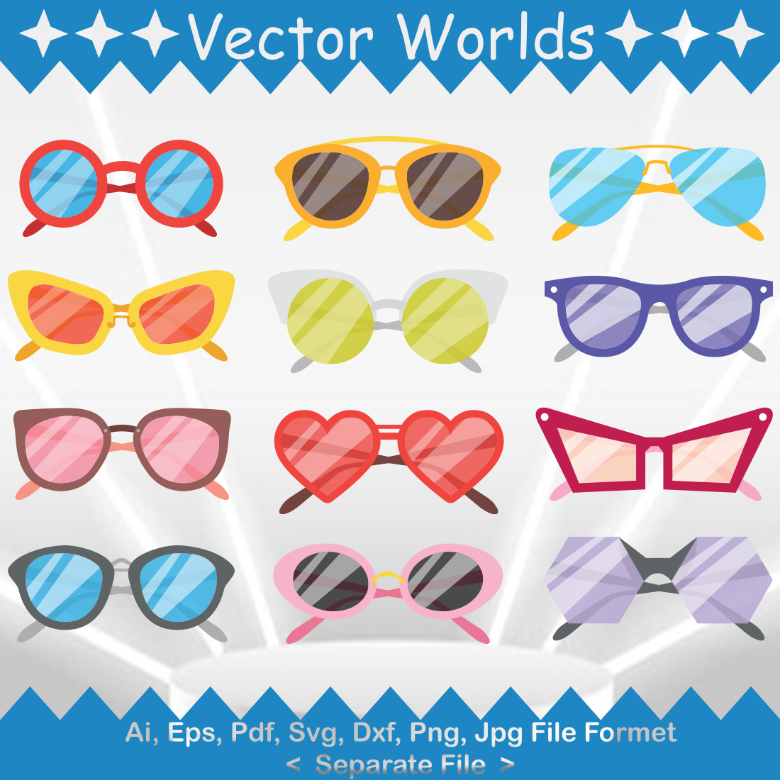 Sunglasses SVG Vector Design preview image.