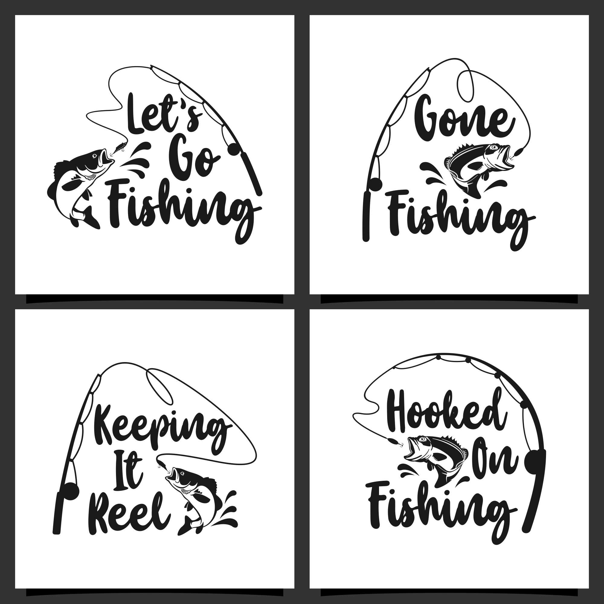 Fish lettering vector design collection - $7 cover image.