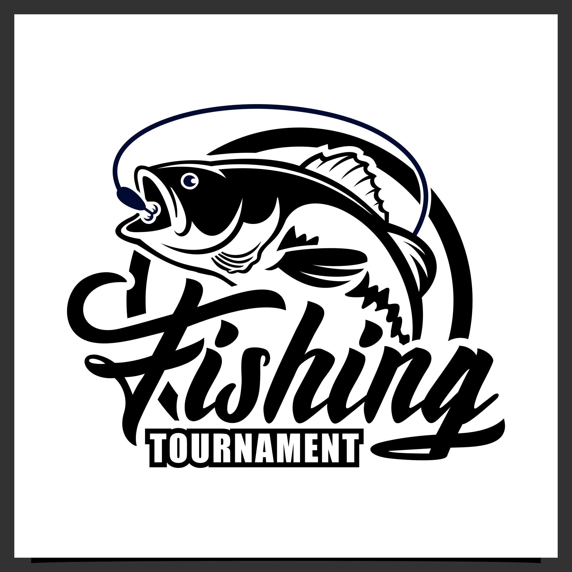 Set fishing tournament design logo Royalty Free Vector Image