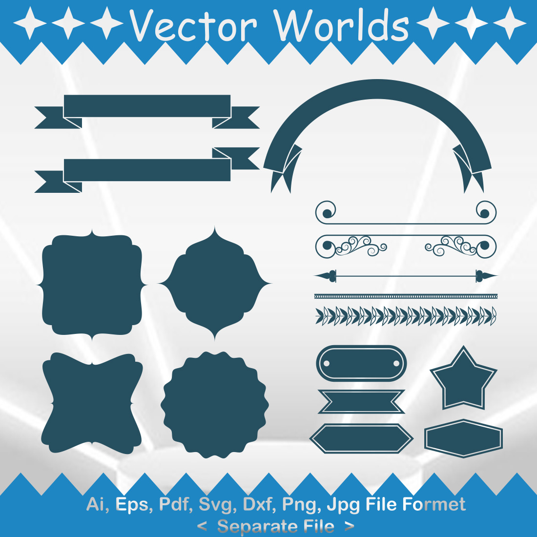 Ribbon SVG Vector Design preview image.