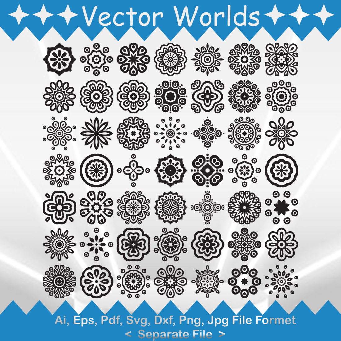 Mandala SVG Vector Design preview image.