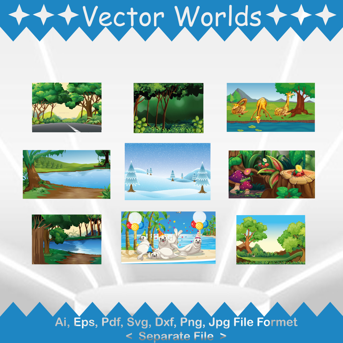 Scenery SVG Vector Design preview image.