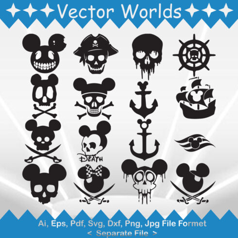 Pirate bay Mickey SVG Vector Design cover image.